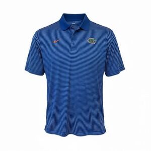Nike Florida Gators Polo Shirt Mens Large Blue Dri Fit Performance Short Sleeve